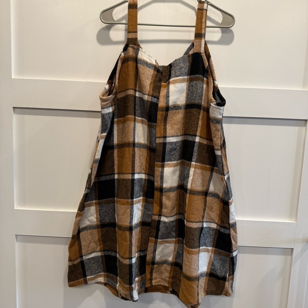 Plaid Sleeveless 3XL Dress - Brown and Black - Picture 6 of 7